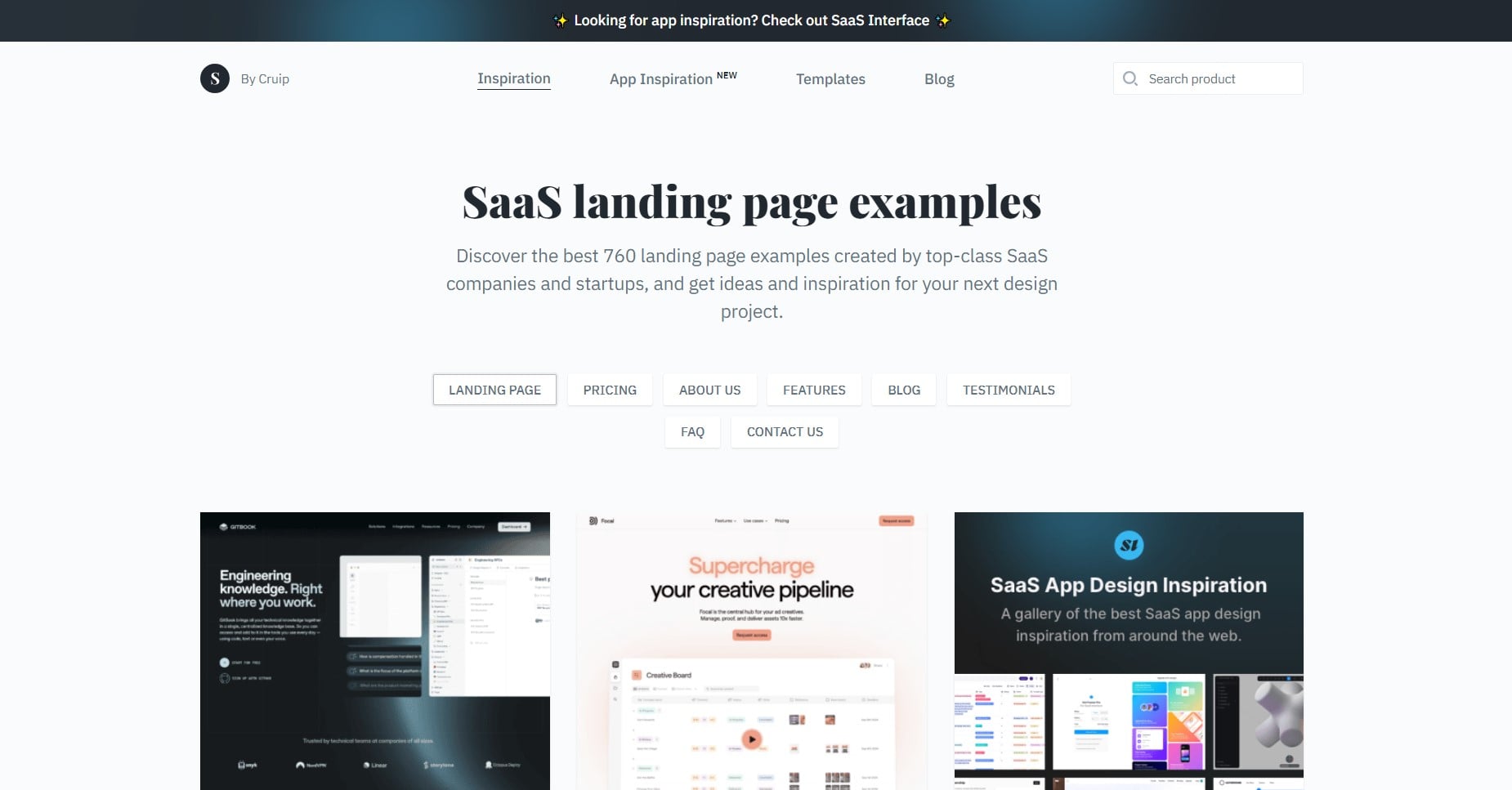 SaaS landing page