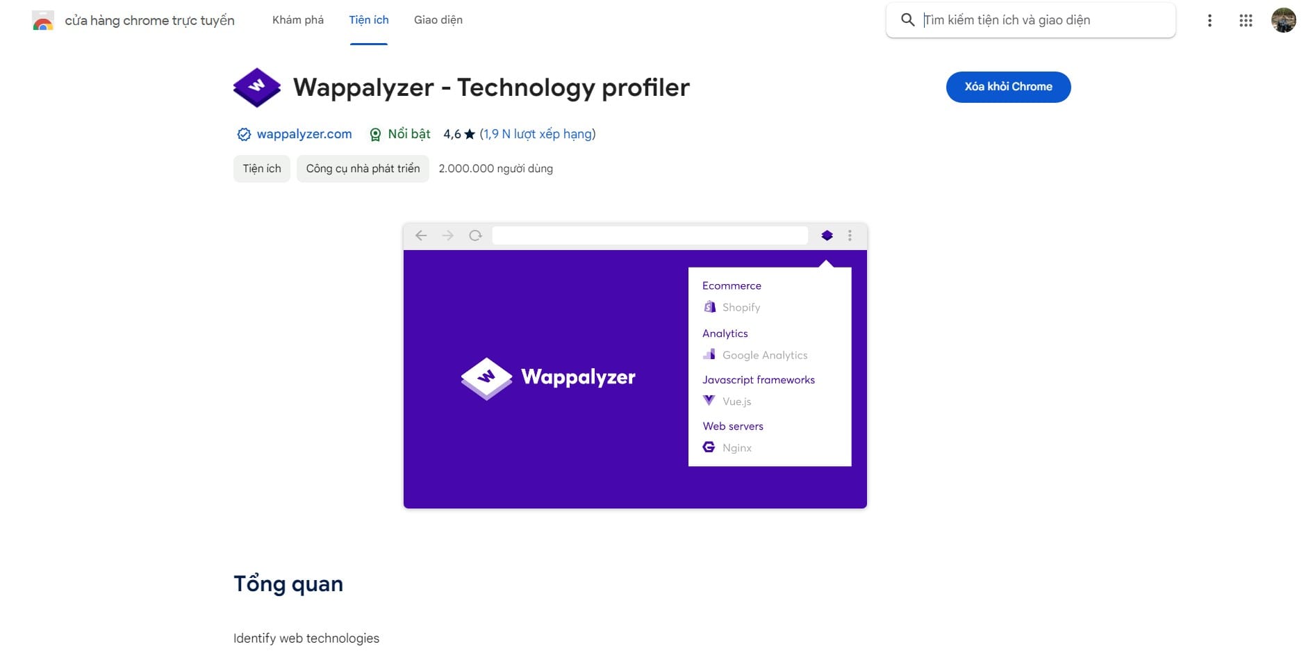 Wappalyzer - Technology profiler